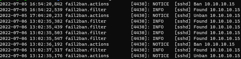 FYI, I set this up as a test for Fail2Ban, but misconfiguration can haunt you and be a learning experience