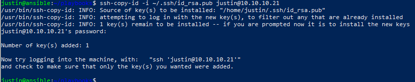 Adding the SSH keys to allow my Ansible Control Machine to talk to my other machine