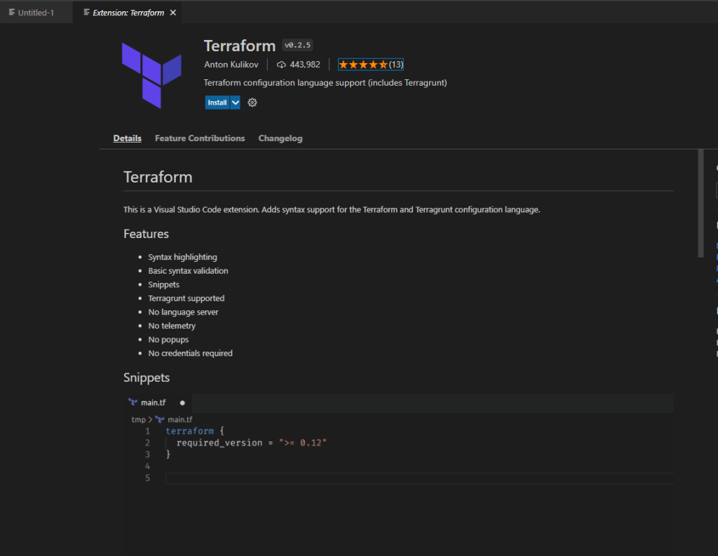 Terraform VS Code Plugin