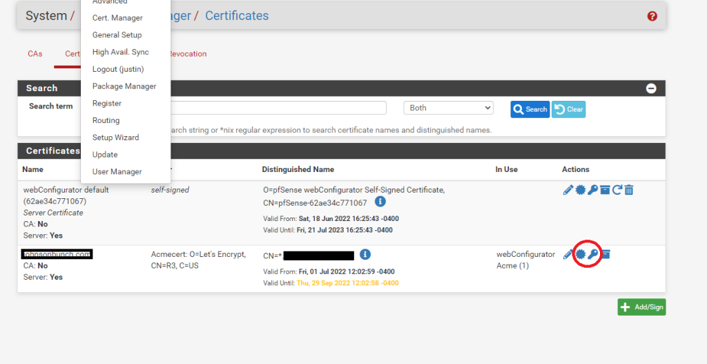 Red Circle – Export Certificate / Export Key