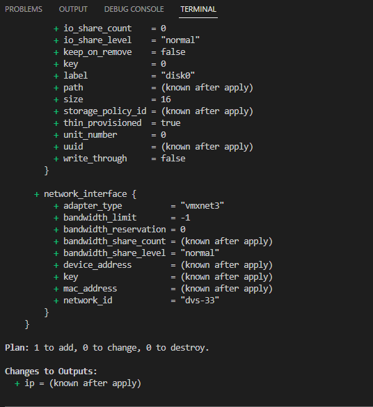 Successful Terraform Plan