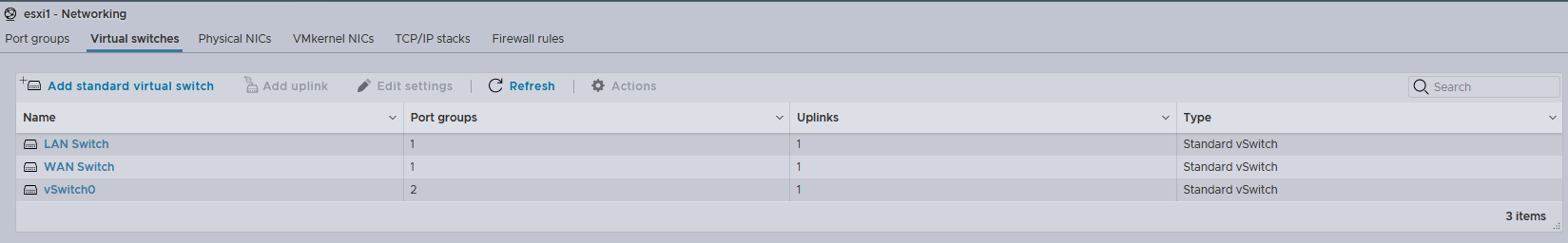 Two Network Switches - LAN and WAN