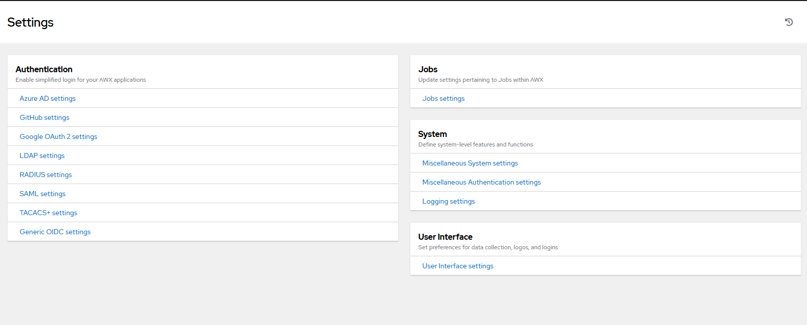 AWX - System -> Logging Settings location