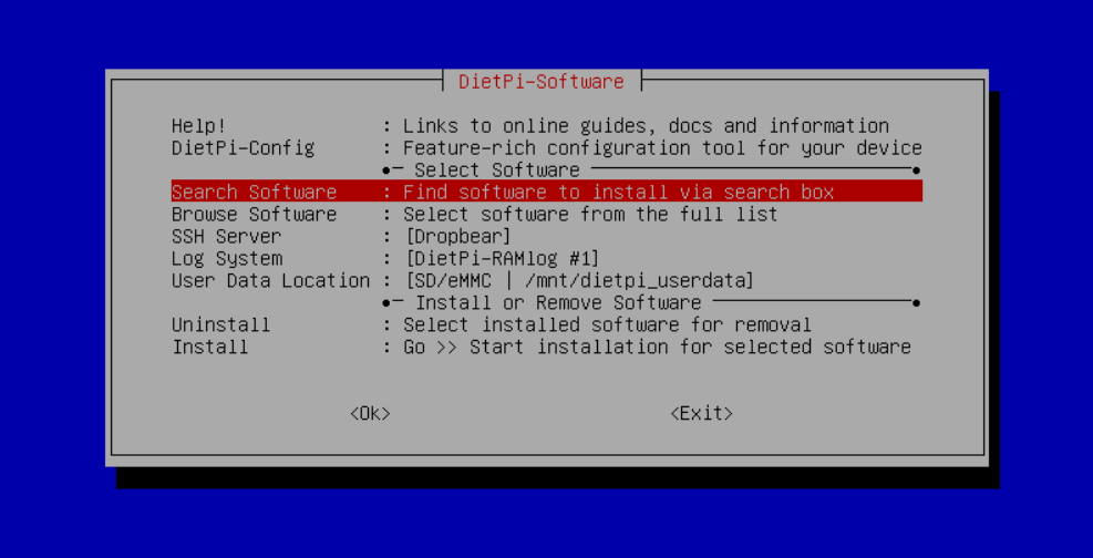 Dietpi Software Selection