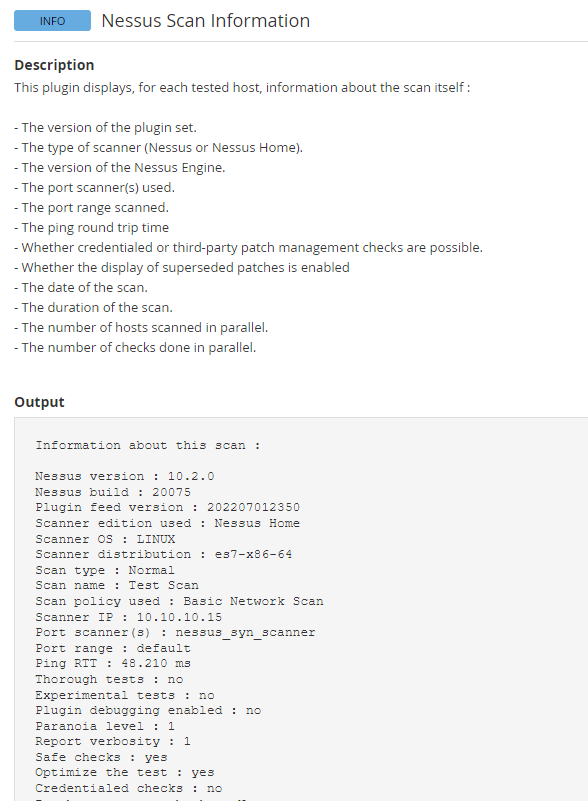 Bad Scan Here. Credentialed Checks : no on the bottom line. Plugin 19506 and several other informational plugins tell you a story about your system you are scanning.